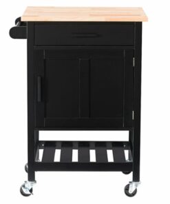 CorLiving - Sage Wood Kitchen Cart - Black