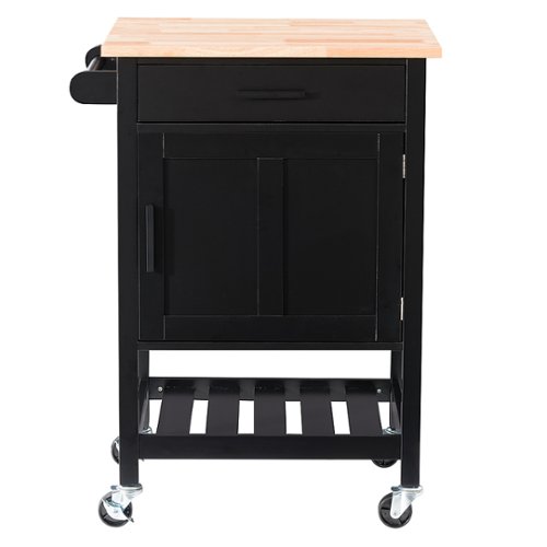 CorLiving - Sage Wood Kitchen Cart - Black