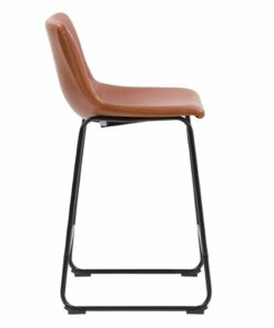 CorLiving - Palmer Modern Mid Back Counter Height Barstool (set of 2) - Brown