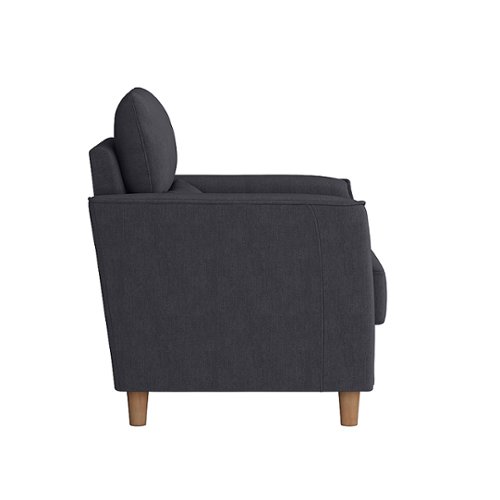 CorLiving - Georgia Upholstered Accent Chair - Dark Grey