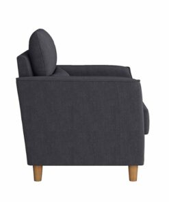 CorLiving - Georgia Upholstered Accent Chair And A Half - Dark Grey