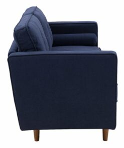 CorLiving - Mulberry 3-Seat Fabric Upholstered Modern Sofa - Navy Blue