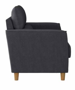 CorLiving - Georgia 2-Seat Fabric Upholstered Loveseat Sofa - Dark Grey