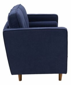 CorLiving - Mulberry 2-Seat Fabric Upholstered Modern Loveseat - Navy Blue