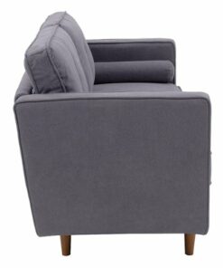 CorLiving - Mulberry 3-Seat Fabric Upholstered Modern Sofa - Grey