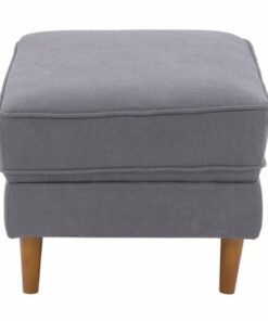 CorLiving - Mulberry Fabric Upholstered Modern Ottoman - Grey