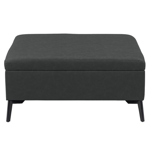 CorLiving - Linden Square Storage Ottoman - Black