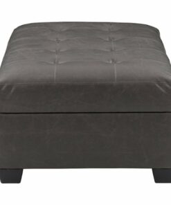 CorLiving - Antonio Tufted Storage Ottoman - Dark Grey