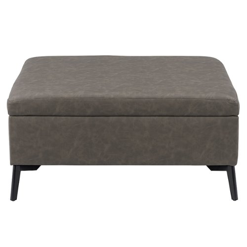 CorLiving - Linden Square Storage Ottoman - Grey