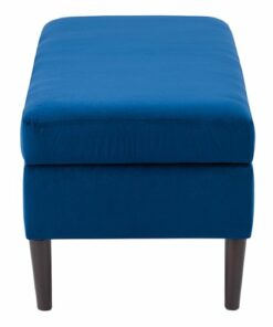 CorLiving - Perry Velvet Storage Ottoman - Blue