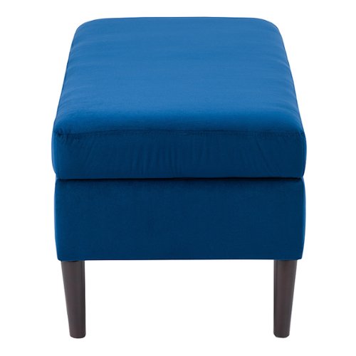 CorLiving - Perry Velvet Storage Ottoman - Blue