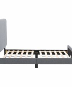 CorLiving - Juniper Fabric Upholstered Single Bed Frame - Grey