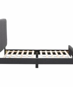 CorLiving - Juniper Fabric Upholstered Single Bed Frame - Charcoal