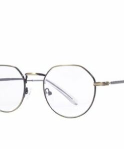 Kreedom - Mateo; 1Lens Readers, Supports +0.50 to +2.50 Diopters in One Lens, Revolutionary Patented Technology - Antique Gold + Clear Temple Tips