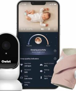 Owlet - Dream Duo: Dream Sock Baby Monitor and HD Camera - Dusty Rose