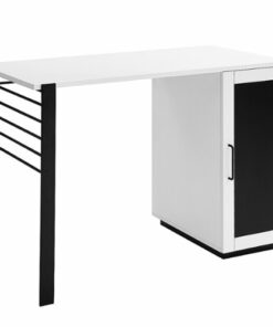 Walker Edison - Modern Writing Desk with Magnetic Chalkboard Door - Solid White