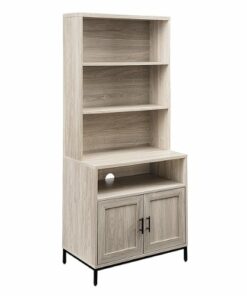 Walker Edison - Contemporary 2-Door Hutch Bookshelf - Birch