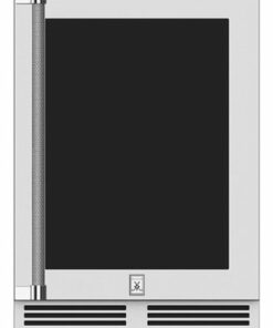 Hestan - 5.2 cu ft Mini  Refrigerator with Glass Door - Silver