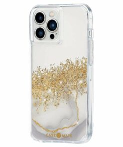 Case-Mate - Karat Marble Hardshell Case w/ Antimicrobial for iPhone 13 Pro Max - Gold