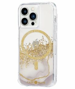 Case-Mate - Karat Marble Hardshell Case w/ MagSafe w/ Antimicrobial for iPhone 13 Pro - Gold