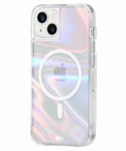 Case-Mate - Soap Bubble Hardshell Case w/ MagSafe w/ Antimicrobial for iPhone 13 - Iridescent