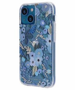Rifle Paper - iPhone 13 w/ Antimicrobial - Garden Party Blue