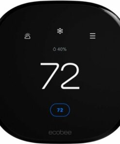 ecobee - Enhanced Smart Programmable Touch-Screen Wi-Fi Thermostat with Alexa, Apple HomeKit and Google Assistant - Black