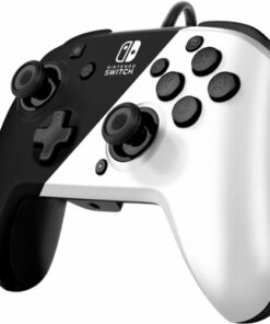PDP REMATCH Wired Controller: Black & White Nintendo Switch, Nintendo Switch (OLED Model) - Black & White