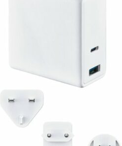 Insignia™ - 72.5W 2-Port USB-C/USB Wall Charger with International Plugs - White