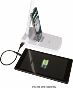 OttLite - Swivel LED Desk Lamp with USB Charging and Stand - White