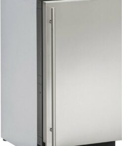 U-Line - 18" 30-Lb Freestanding Icemaker with Pump Included - Stainless Solid