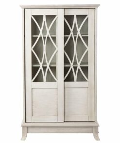 SEI Furniture - Brindleford Sliding-Door Cabinet - Distressed white finish