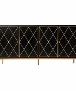 SEI Furniture - Marradi Sideboard Cabinet with Storage - Black and gold finish