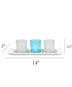 Elegant Designs - Winter Wonderland Candle Set of 3 - Blue Frost