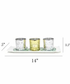 Elegant Designs - Winter Wonderland Candle Set of 3 - Silver and Gold