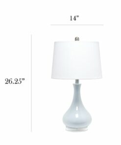 Lalia Home - Droplet Table Lamp with Fabric Shade - Light blue