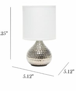 Simple Designs - Drip Mini Table Lamp - Hammered Silver with White Shade