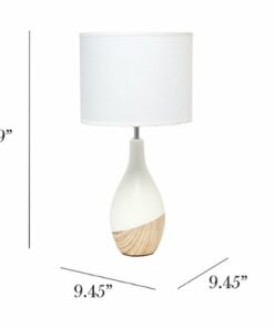 Simple Designs - Strikers Basic Table Lamp - Off white/light wood