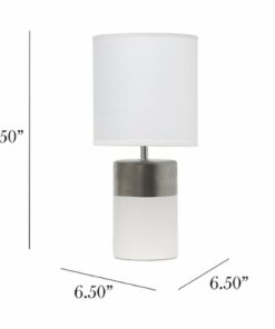 Simple Designs - Two Toned Basics Table Lamp - Off white/silver