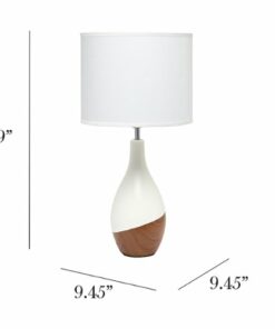 Simple Designs - Strikers Basic Table Lamp - Off white/dark wood
