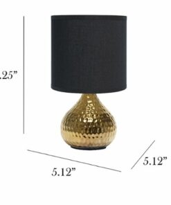 Simple Designs - Drip Mini Table Lamp - Hammered Gold with Black Shade