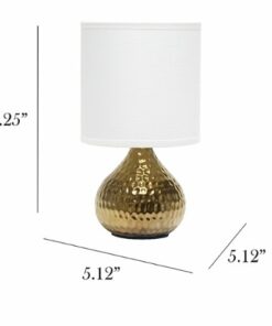 Simple Designs - Drip Mini Table Lamp - Hammered Gold with White Shade