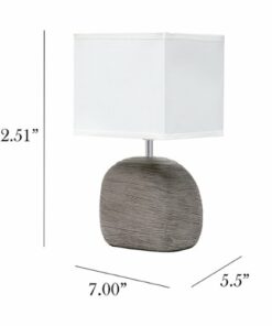 Simple Designs - Bedrock Ceramic Table Lamp - Grayish brown