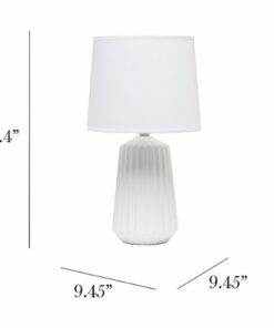 Simple Designs - Pleated Base Table Lamp - Off white