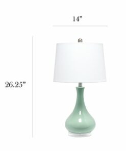 Lalia Home - Droplet Table Lamp with Fabric Shade - Aqua