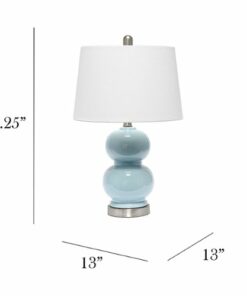 Lalia Home - Dual Orb Table Lamp with Fabric Shade - Light blue