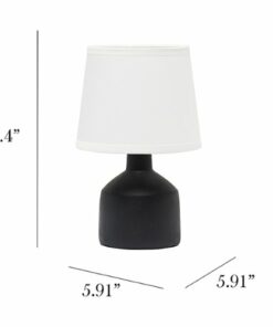 Simple Designs - Mini Bocksbeutal Ceramic Table Lamp - Black