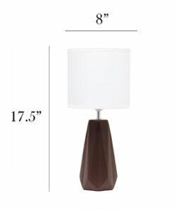 Simple Designs - Ceramic Prism Table Lamp - Brown