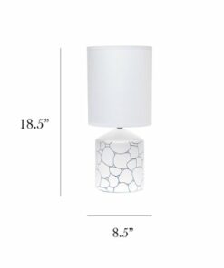 Simple Designs - Fresh Prints Table Lamp - White/Blue Stone Print