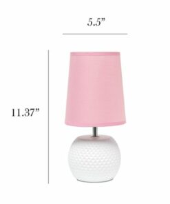Simple Designs - Studded Texture Ceramic Table Lamp - Pink